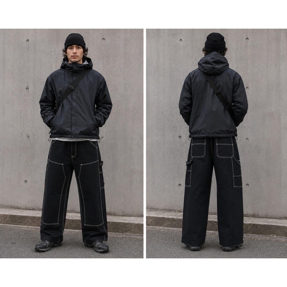 Supreme Double Knee Painter Pant Cargo Utility Black Canvas 30